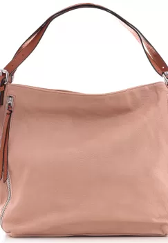 Geanta roz prafuit de umar cu doua fermoare laterale, din piele ecologica imagine