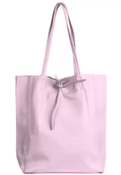 Geanta shopper lila din piele naturala imagine