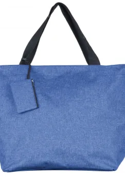 Geanta shopper multifunctionala medie din material textil panzat, albastru paatel imagine
