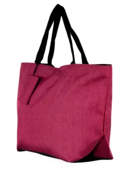 Geanta shopper multifunctionala medie din material textil panzat, fucsia imagine