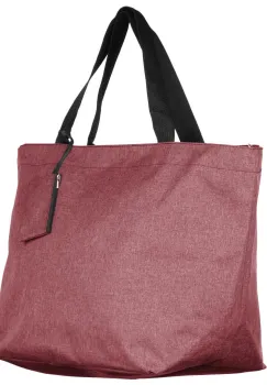 Geanta shopper multifunctionala medie din material textil panzat, roz inchis imagine