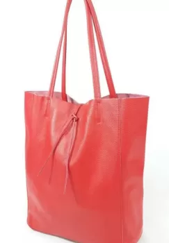 Geanta shopper rosie din piele naturala imagine