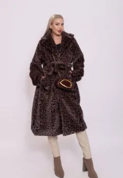 Haina midi din blanita artificiala animal print imagine