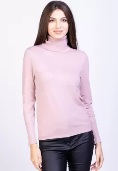 Helanca masura mai mare, din tricotaj cu guler inalt, lila imagine