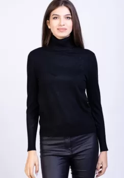 Helanca pulover cu guler inalt, neagra imagine