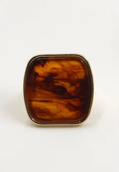 Inel dama reglabil cu insert decorativ maro imagine