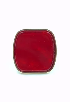 Inel dama reglabil cu insert decorativ rosu imagine