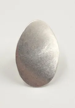 Inel statement dama reglabil oval argintiu mat imagine