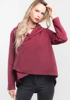 Jacheta bordo petrecuta, din tricot de bumbac imagine