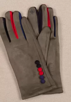 Manusi dama kaki clasice cu nasturi colorati imagine