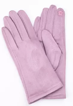 Manusi dama lila din material textil catifelatat imagine