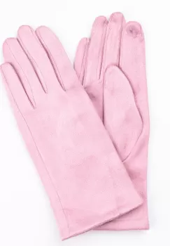 Manusi dama roz prafuit din material textil catifelatat imagine
