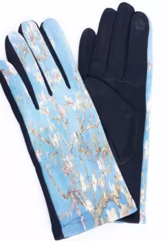 Manusi dama, textil cu imprimeu inspirat dintr-o pictura Migdal Inflorind a lui Vincent Van Gogh imagine