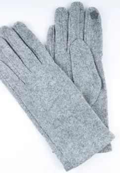 Manusi simple dama gri deschis din material textil imagine