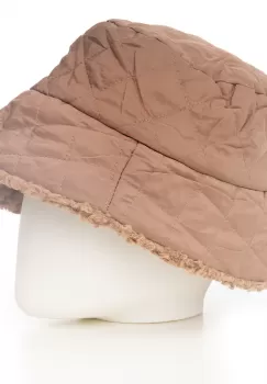 Palarie clos reversibila cu o fata blanita si o fata aspect matlasat, bej imagine