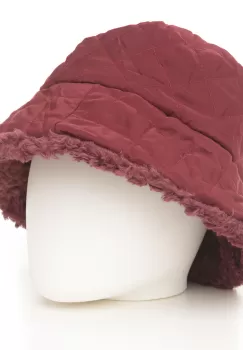 Palarie clos reversibila cu o fata blanita si o fata aspect matlasat, bordo imagine