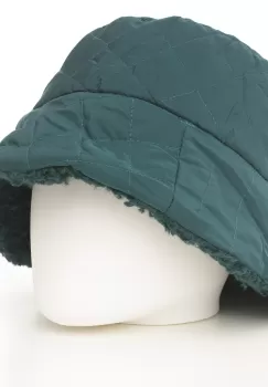 Palarie clos reversibila cu o fata blanita si o fata aspect matlasat, turcoaz inchis imagine