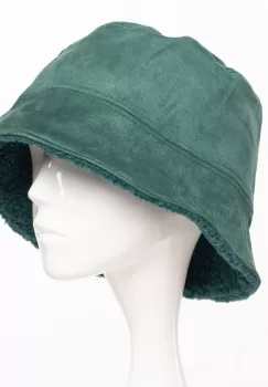 Palarie clos reversibila cu o fata blanita si o fata catifelata, verde imagine