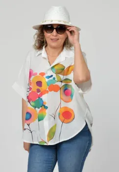 Palarie de paie impletita cu decoratiune din scoici, alba imagine