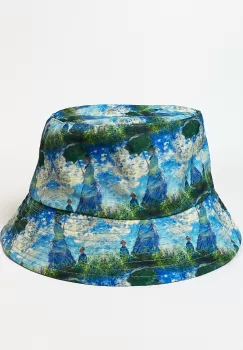 Palarie unisex cu doua fete imprimata cu reproducere dupa Claude Monet Femeia cu umberala de soare imagine