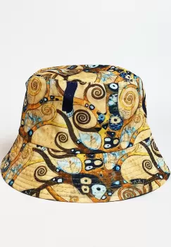 Palarie unisex cu doua fete imprimata cu reproducere dupa Pomul Vietii - Gustav Klimt imagine