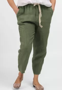 Pantaloni kaki din in, pana, cu snur alb imagine