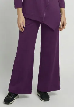 Pantaloni largi din tricot moale de vascoza, mov imagine