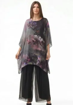 Pantaloni lungi negri, drepti, cu dublura, din matase si vascoza imagine