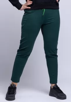 Pantaloni sport verzi, din bumbac, cu buzunare laterale imagine