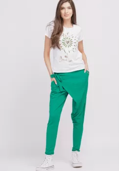 Pantaloni verzi petrecuti, din bumbac imagine