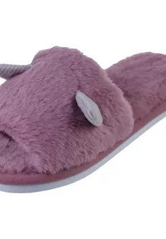 Papuci de casa roz inchis cu urechiuse mici imagine
