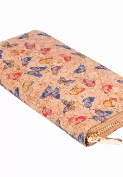 Portofel din pluta cu imprimeu fluturi multicolori imagine