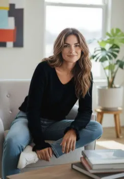 Pulover pufos cu alpaca, volane la maneci si decolteu in V ,   model casual chic, negru imagine