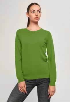 Puloveras la baza gatului, din tricotaj fin, verde oliv imagine