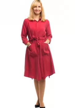 Rochie bordo, midi, matasoasa, tip camasa imagine