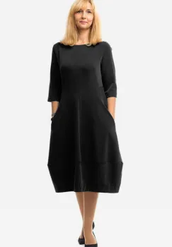 Rochie lalea cambrata neagra, cu fermoar pe spate imagine