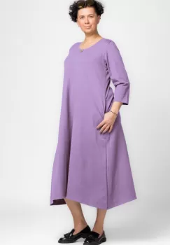 Rochie lunga A-line din jerseu punto milano, lila imagine