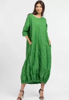Rochie lunga gogosar din vascoza sifonata, verde imagine