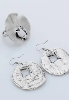 Set cercei si inel din zamac cu forma rotunda imagine