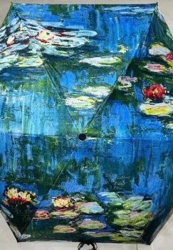 Umbrela cu imprimeu reproducere dupa Nuferii de Claude Monet imagine