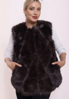 Vesta din blanita ecologica neagra, super pufoasa imagine