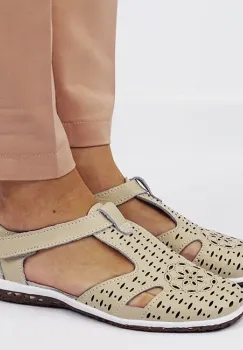 Balerini bej din piele naturala 5121 M5 imagine