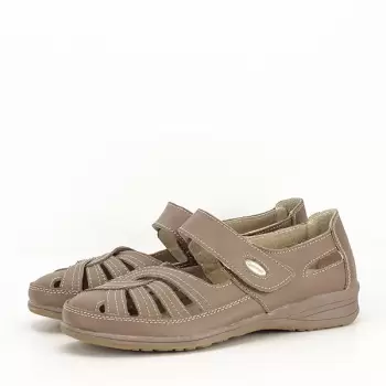 Balerini piele naturala Dorina maro imagine