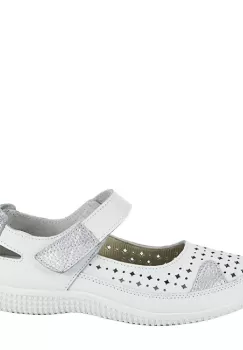 Balerini piele naturala Sorina alb argintiu M5 imagine