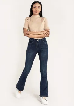 Blugi Dama Albastru inchis Evazati Nina Carter P079 M8 imagine