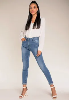 Blugi Dama Albastru Slim Nina Carter P078-5 M9 imagine