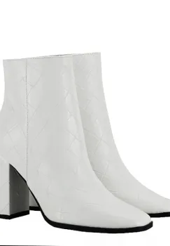 Botine albe elegante cu imprimeu geometric 3317 113 imagine