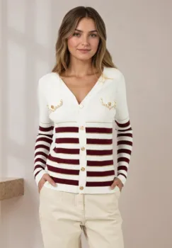 Cardigan slim fit din amestec de vascoza Z-95 M8 imagine