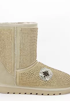 Cizme bej din piele naturala W8008 112 imagine