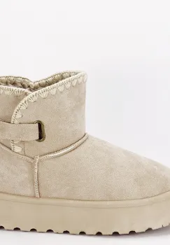 Cizme scurte bej imblanite DAY9058 116 imagine